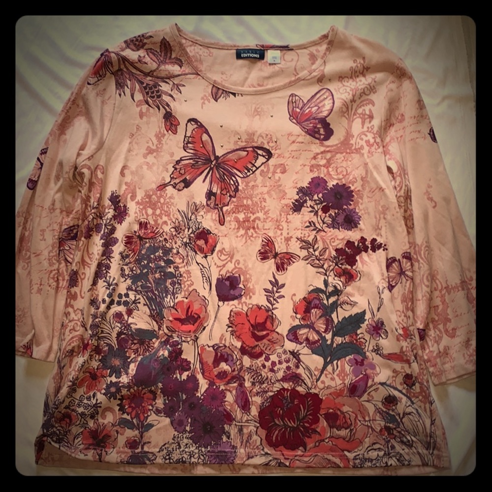 3/4 sleeve butterfly top